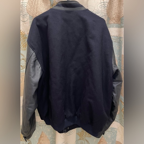 BSNF Railway Mens Varsity Leather Wool System Electrician Big Tall Jacket XXL - Picture 6 of 17